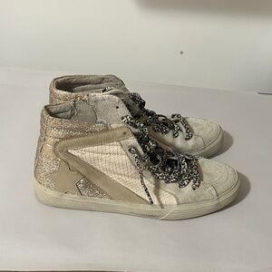 ShuShop Roxanne Women's Glitter‎ High-Top Sneakers ladies size 9